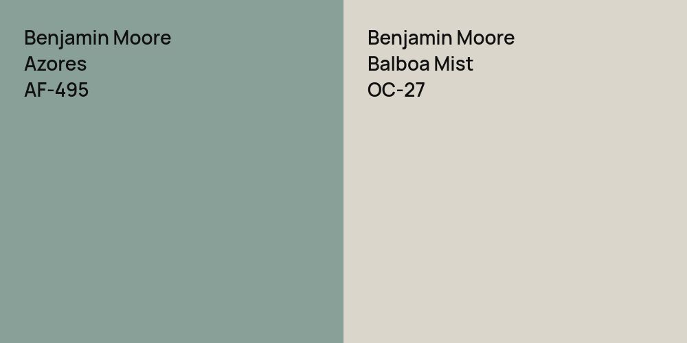 Benjamin Moore Azores vs. Benjamin Moore Balboa Mist