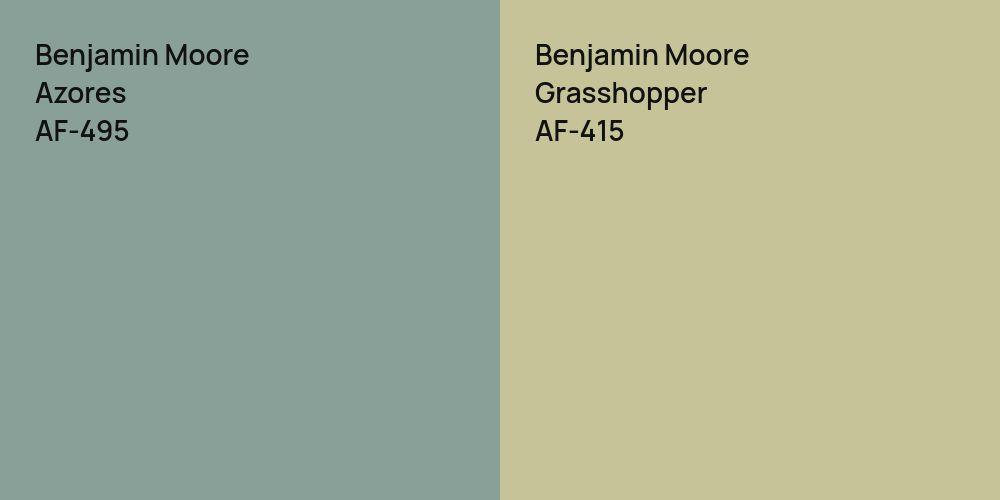 Benjamin Moore Azores vs. Benjamin Moore Grasshopper