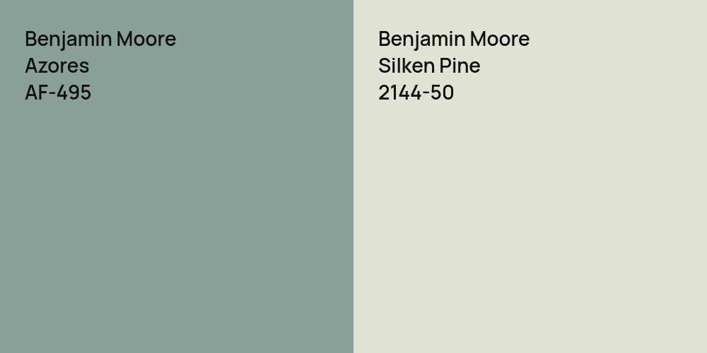 Benjamin Moore Azores vs. Benjamin Moore Silken Pine