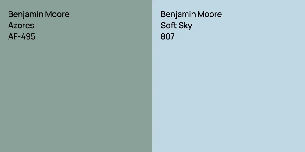 Benjamin Moore Azores vs. Benjamin Moore Soft Sky