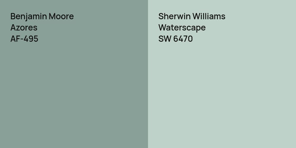 Benjamin Moore Azores vs. Sherwin Williams Waterscape