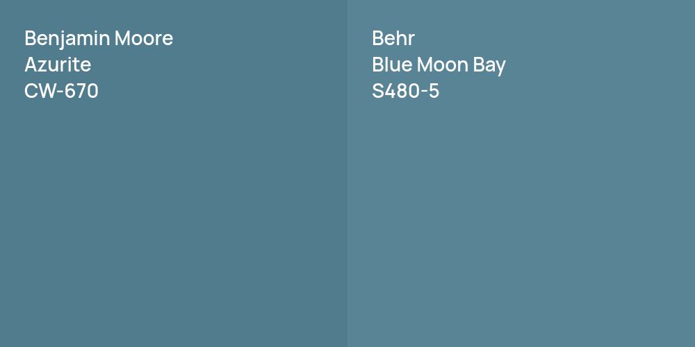 Benjamin Moore Azurite vs. Behr Blue Moon Bay