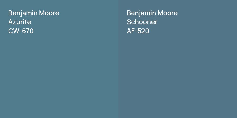 Benjamin Moore Azurite vs. Benjamin Moore Schooner