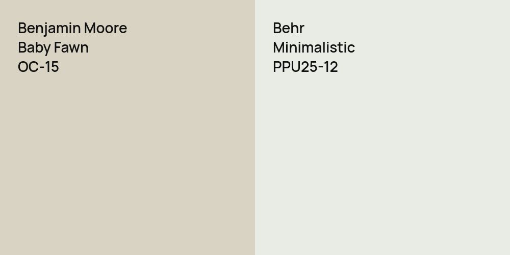 Benjamin Moore Baby Fawn vs. Behr Minimalistic