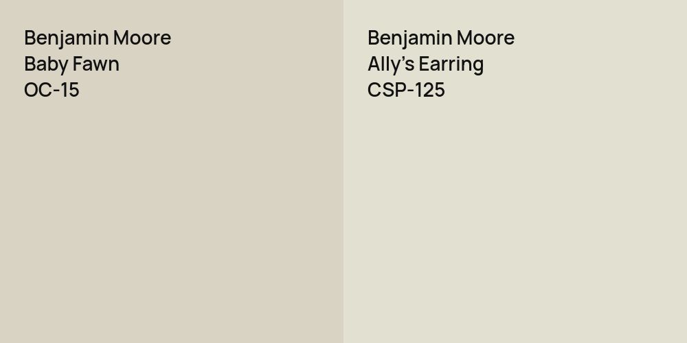 Benjamin Moore Baby Fawn vs. Benjamin Moore Ally's Earring