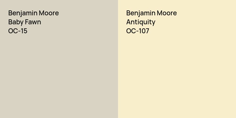 Benjamin Moore Baby Fawn vs. Benjamin Moore Antiquity