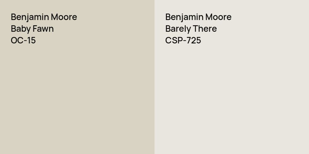 Benjamin Moore Baby Fawn vs. Benjamin Moore Barely There