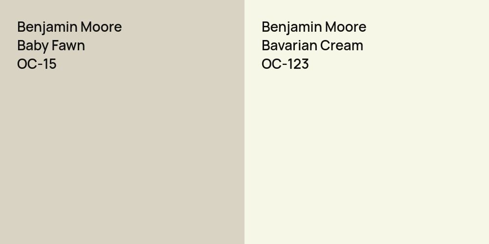 Benjamin Moore Baby Fawn vs. Benjamin Moore Bavarian Cream