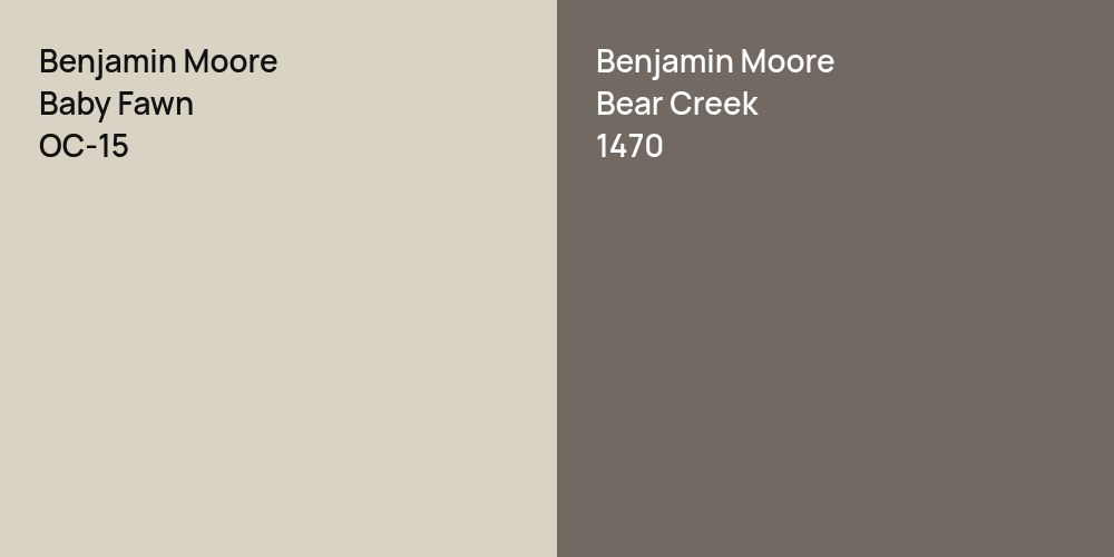 Benjamin Moore Baby Fawn vs. Benjamin Moore Bear Creek