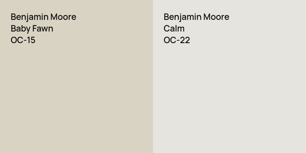 Benjamin Moore Baby Fawn vs. Benjamin Moore Calm