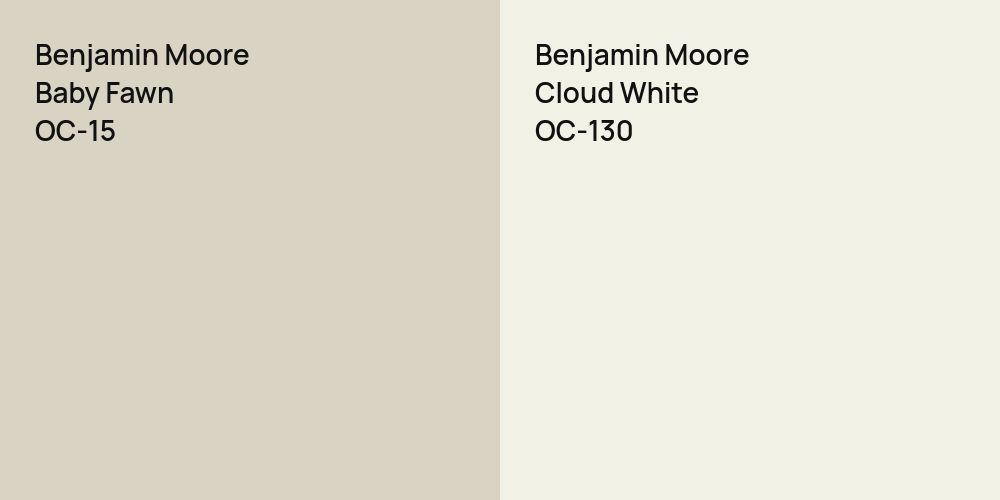 Benjamin Moore Baby Fawn vs. Benjamin Moore Cloud White