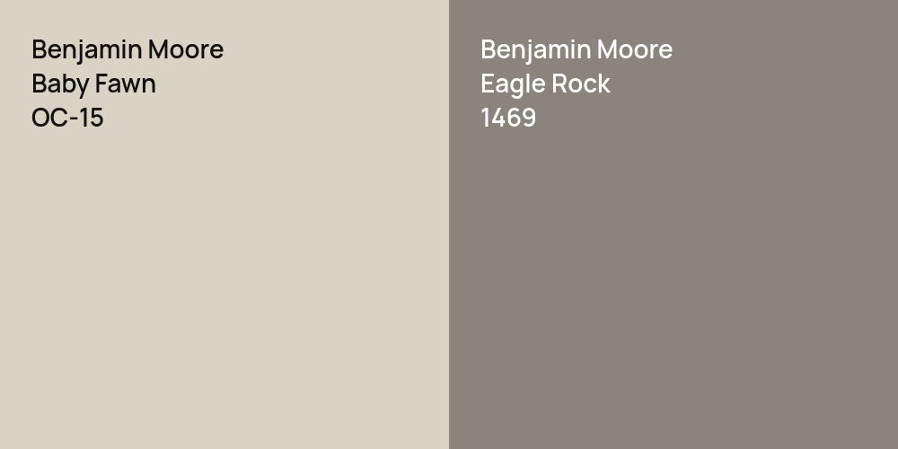 Benjamin Moore Baby Fawn vs. Benjamin Moore Eagle Rock