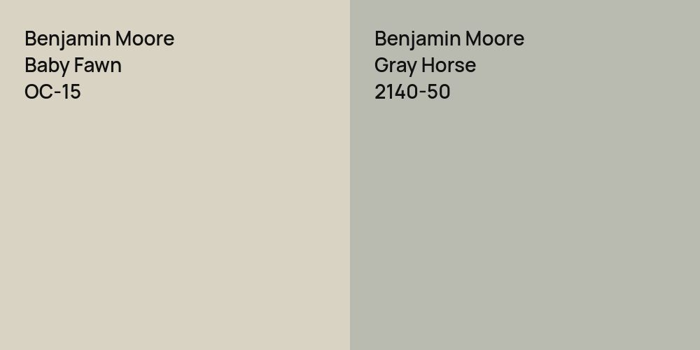 Benjamin Moore Baby Fawn vs. Benjamin Moore Gray Horse