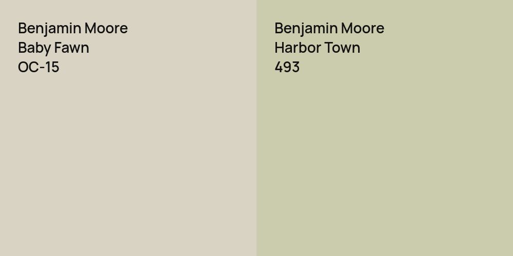 Benjamin Moore Baby Fawn vs. Benjamin Moore Harbor Town