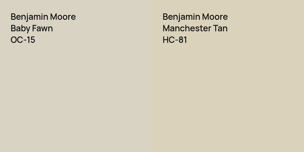 Benjamin Moore Baby Fawn vs. Benjamin Moore Manchester Tan