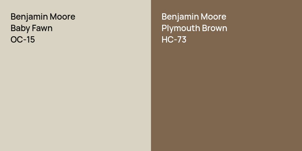 Benjamin Moore Baby Fawn vs. Benjamin Moore Plymouth Brown