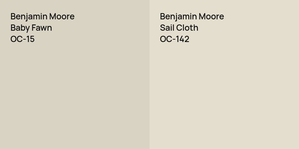 Benjamin Moore Baby Fawn vs. Benjamin Moore Sail Cloth