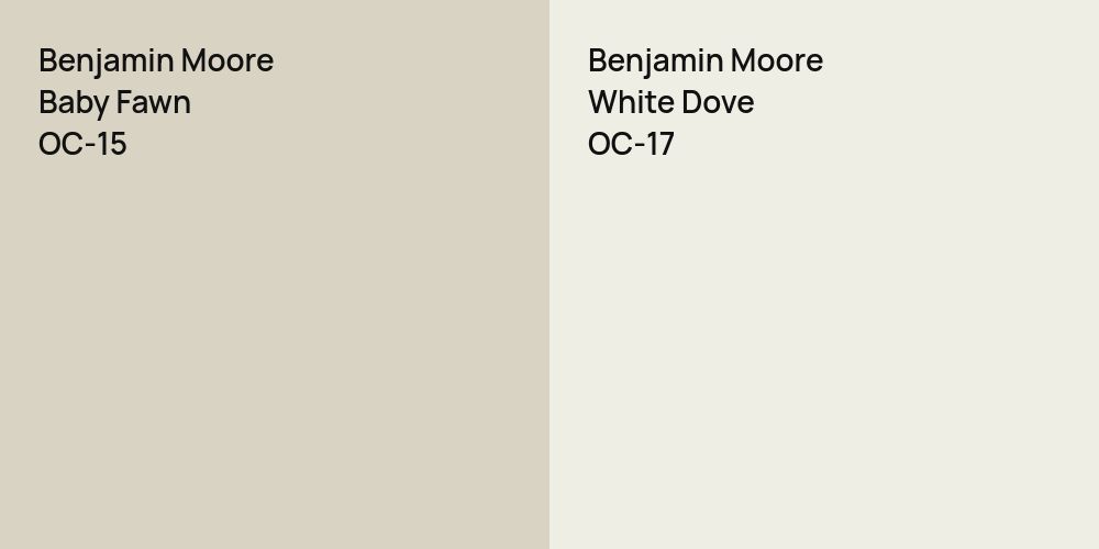 Benjamin Moore Baby Fawn vs. Benjamin Moore White Dove