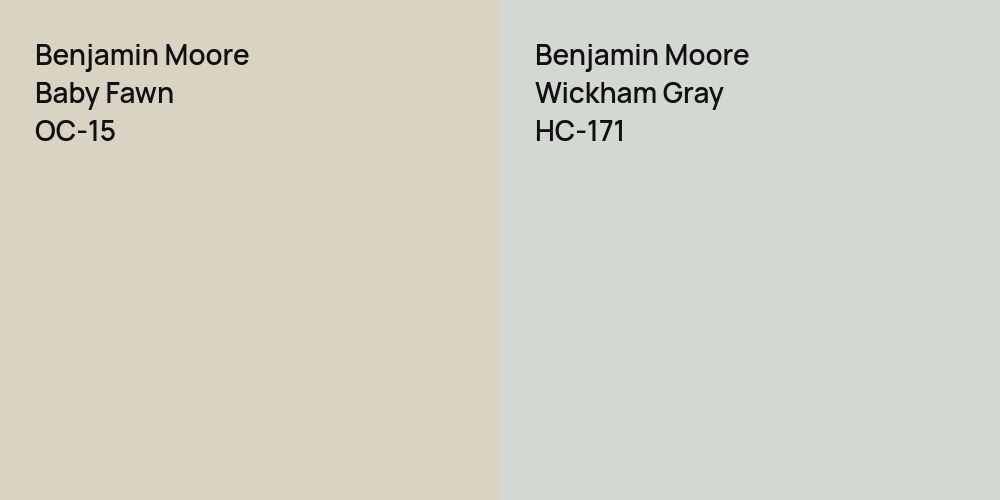 Benjamin Moore Baby Fawn vs. Benjamin Moore Wickham Gray