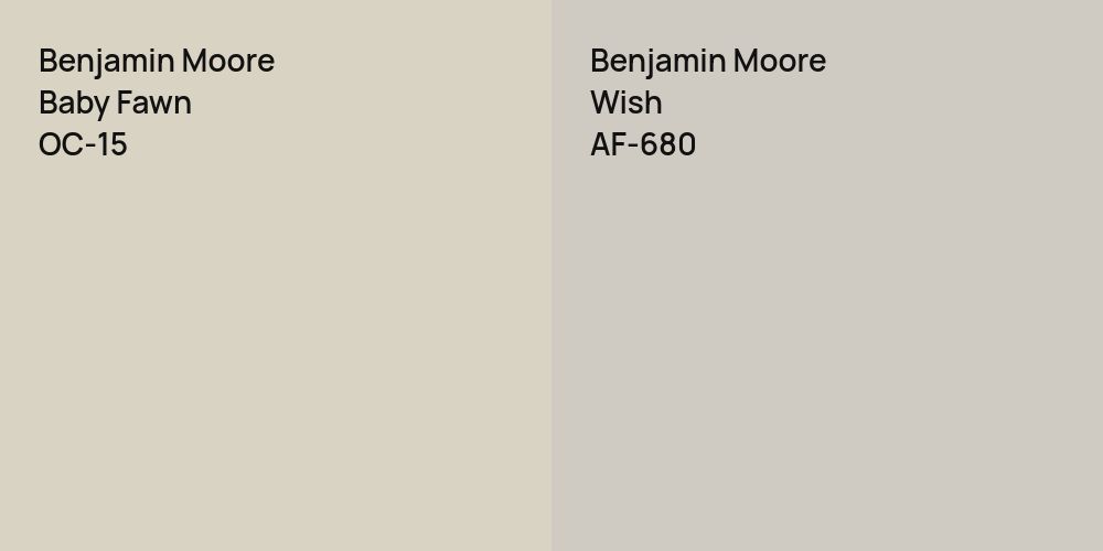 Benjamin Moore Baby Fawn vs. Benjamin Moore Wish