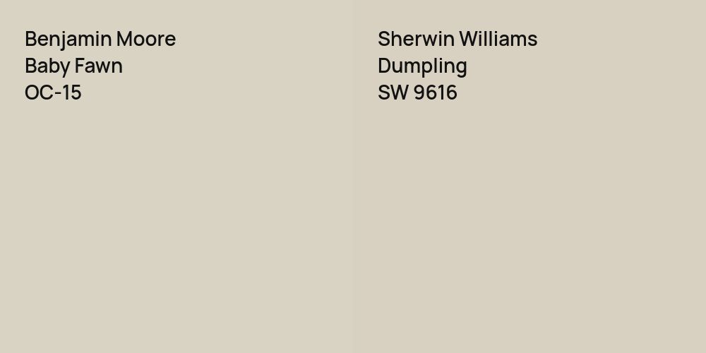 Benjamin Moore Baby Fawn vs. Sherwin Williams Dumpling