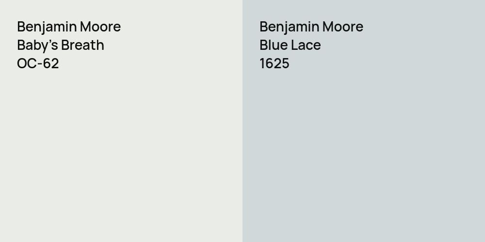 Benjamin Moore Baby's Breath vs. Benjamin Moore Blue Lace