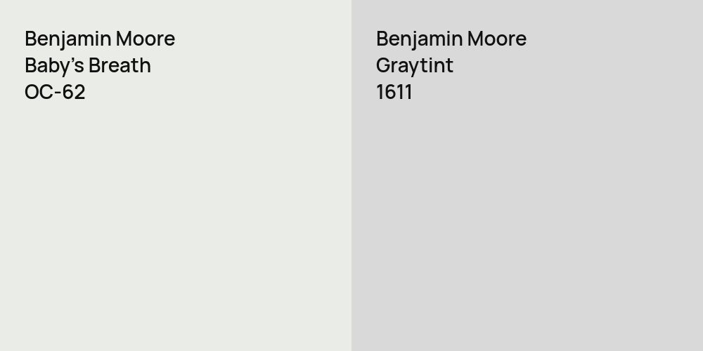 Benjamin Moore Baby's Breath vs. Benjamin Moore Graytint