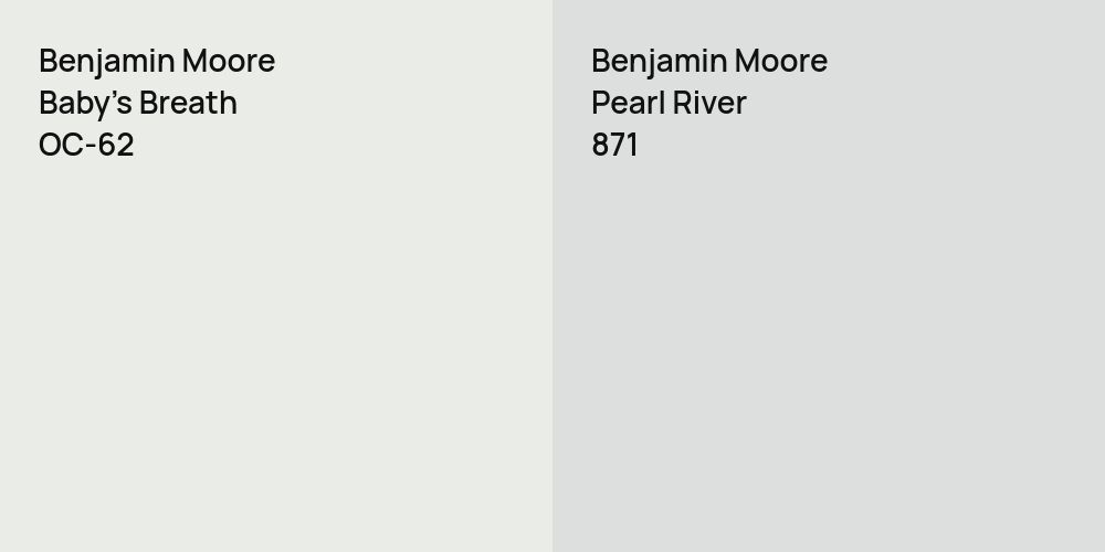 Benjamin Moore Baby's Breath vs. Benjamin Moore Pearl River