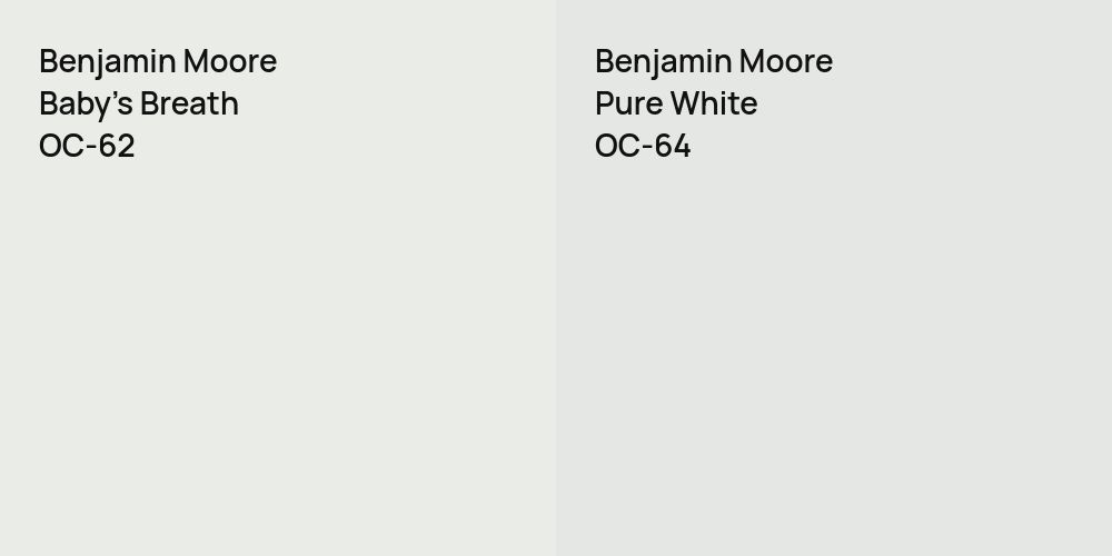 Benjamin Moore Baby's Breath vs. Benjamin Moore Pure White