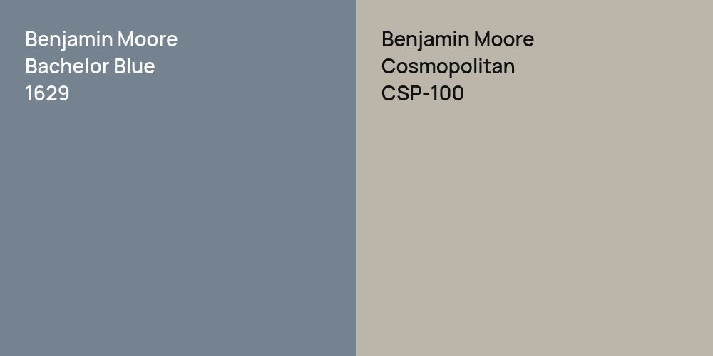 Benjamin Moore Bachelor Blue vs. Benjamin Moore Cosmopolitan