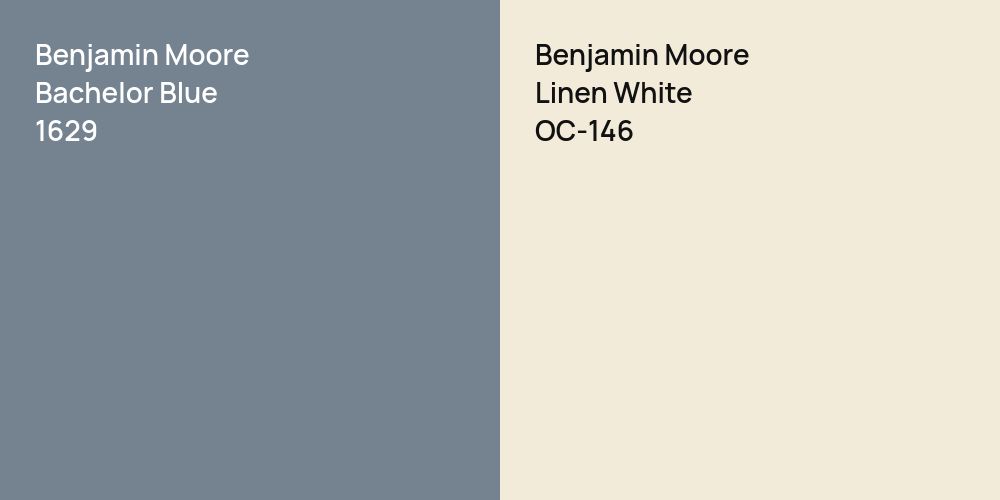 Benjamin Moore Bachelor Blue vs. Benjamin Moore Linen White