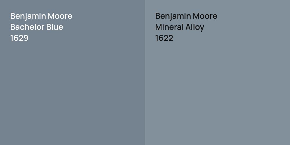 Benjamin Moore Bachelor Blue vs. Benjamin Moore Mineral Alloy