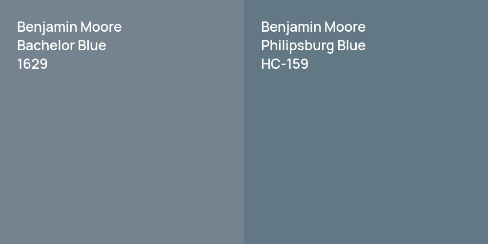 Benjamin Moore Bachelor Blue vs. Benjamin Moore Philipsburg Blue