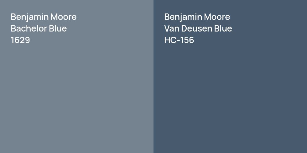 Benjamin Moore Bachelor Blue vs. Benjamin Moore Van Deusen Blue