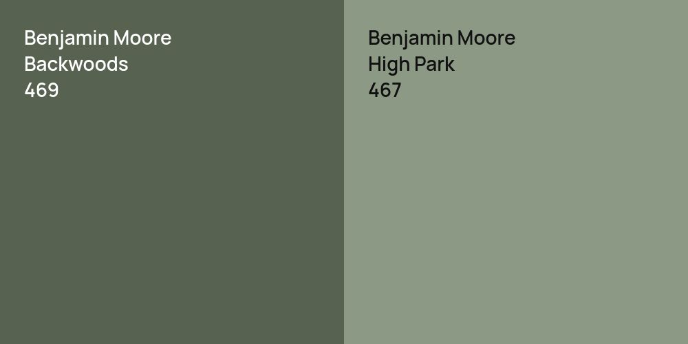 Benjamin Moore Backwoods vs. Benjamin Moore High Park