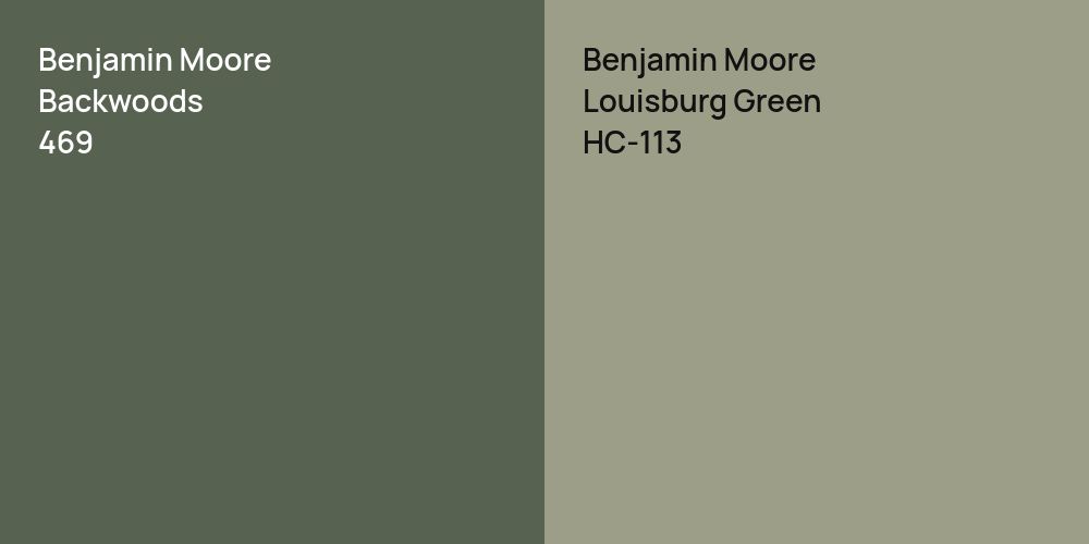 Benjamin Moore Backwoods vs. Benjamin Moore Louisburg Green