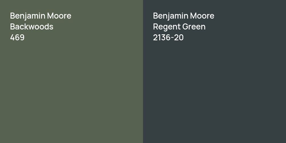 Benjamin Moore Backwoods vs. Benjamin Moore Regent Green