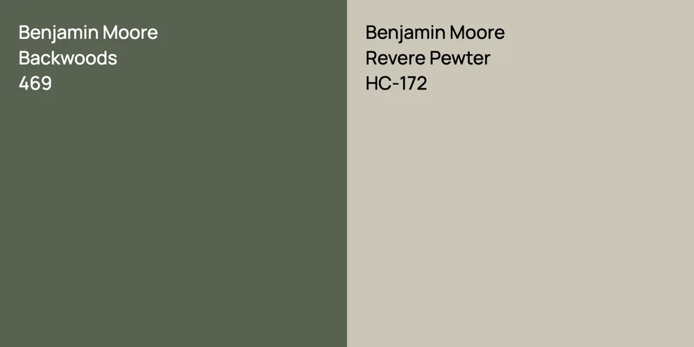 Benjamin Moore Backwoods vs. Benjamin Moore Revere Pewter