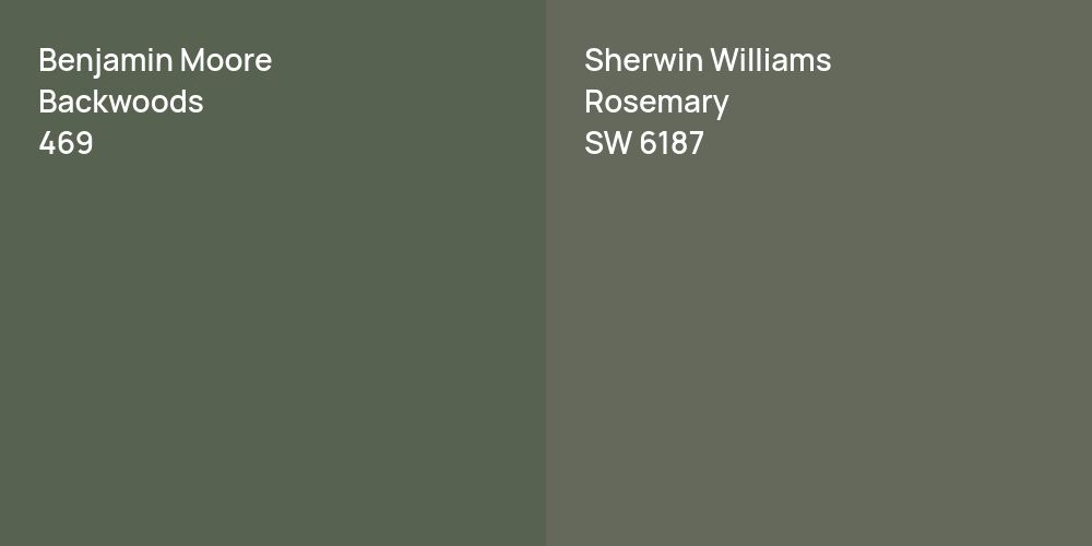 Benjamin Moore Backwoods vs. Sherwin Williams Rosemary