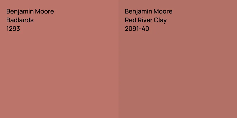 Benjamin Moore Badlands vs. Benjamin Moore Red River Clay