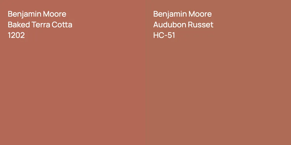 Benjamin Moore Baked Terra Cotta vs. Benjamin Moore Audubon Russet