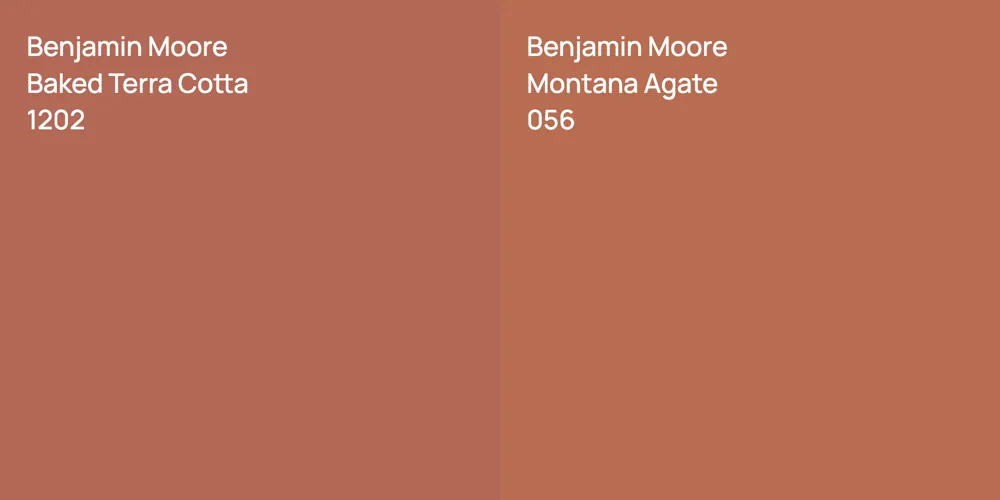 Benjamin Moore Baked Terra Cotta vs. Benjamin Moore Montana Agate