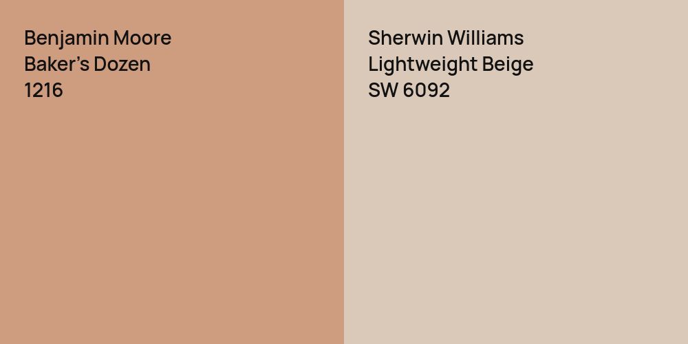 Benjamin Moore Baker's Dozen vs. Sherwin Williams Lightweight Beige