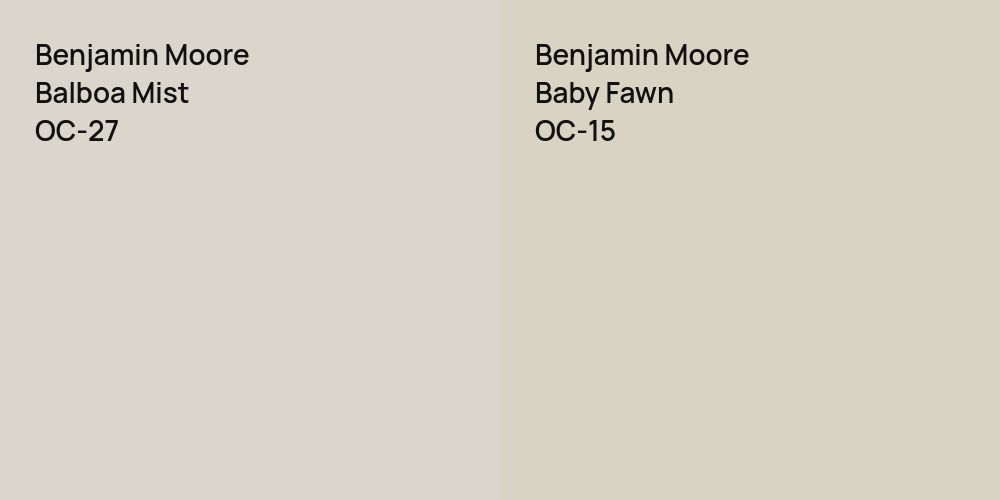 Benjamin Moore Balboa Mist vs. Benjamin Moore Baby Fawn