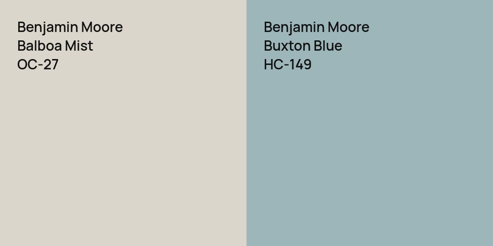 Benjamin Moore Balboa Mist vs. Benjamin Moore Buxton Blue