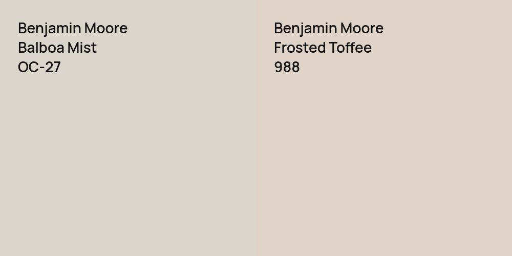 Benjamin Moore Balboa Mist vs. Benjamin Moore Frosted Toffee