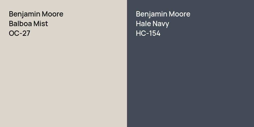 Benjamin Moore Balboa Mist vs. Benjamin Moore Hale Navy