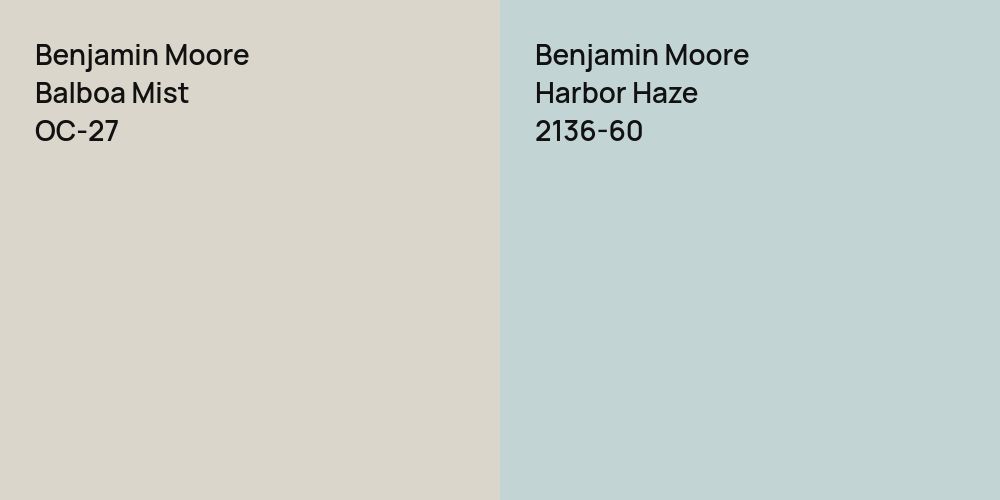 Benjamin Moore Balboa Mist vs. Benjamin Moore Harbor Haze