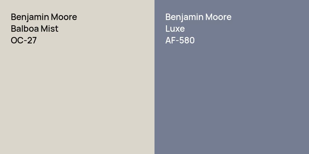 Benjamin Moore Balboa Mist vs. Benjamin Moore Luxe