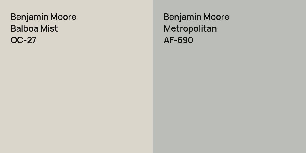 Benjamin Moore Balboa Mist vs. Benjamin Moore Metropolitan